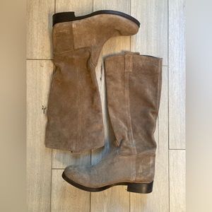 Suede Tan Heeled Boots